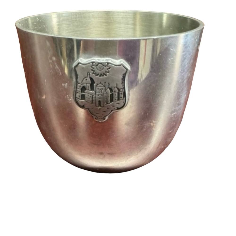 Monroe Cup Shirley Pewter Handmade with Crest